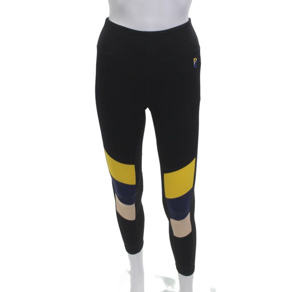 PE Nation Women Ankle Leggings Black Geometric Size XS